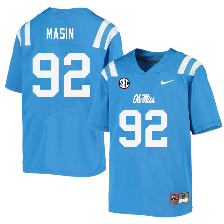Fraser Masin Ole Miss Rebels NCAA Men's Powder Blue #92 Stitched Limited College Football Jersey MFD6358OO